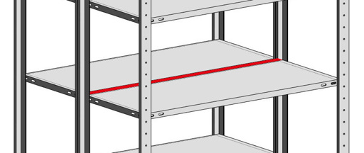 Füll-Leiste für Stecksystem Doppelregale ohne Kreuzstreben
