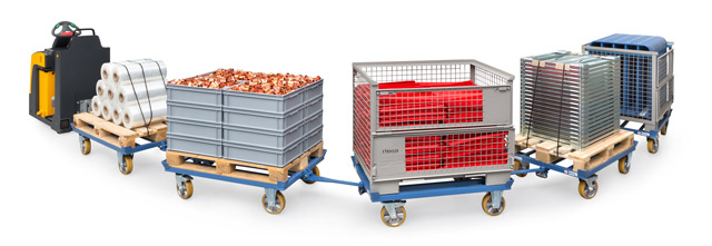 Paletten-Fahrgestell als Routenzug, Tragkraft 1000 kg
