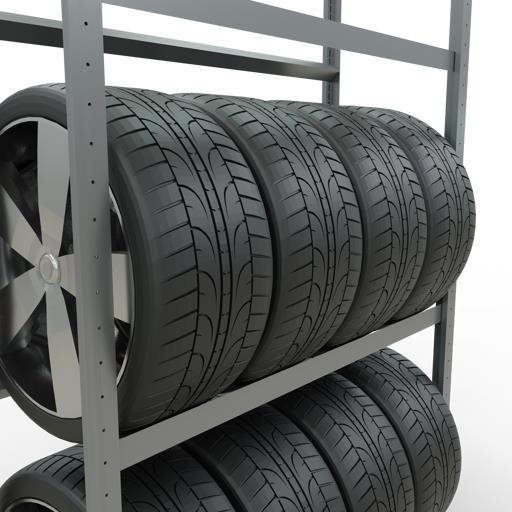 Räderregal mit reifenschonenden Traversen, verzinkt