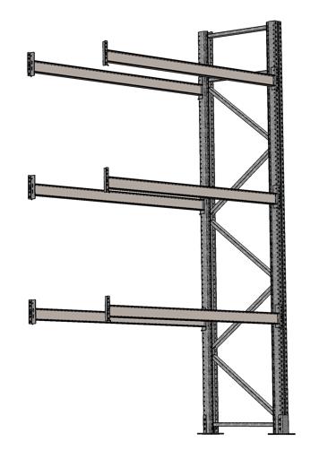 Palettenregal-Anbaufeld für den Außenbereich (1 Feld - feuerverzinkt)