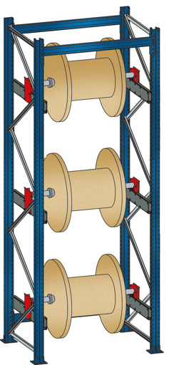 Kabeltrommel-Regal ""BlockRoll"" (mit geraden Rahmen)