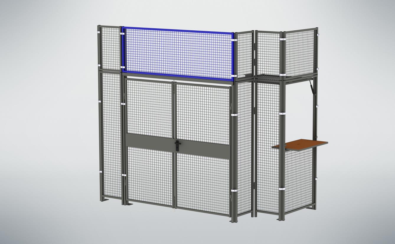Aufsatz-Element Schiebetür mit Acrylglas-Füllung (System 9200)