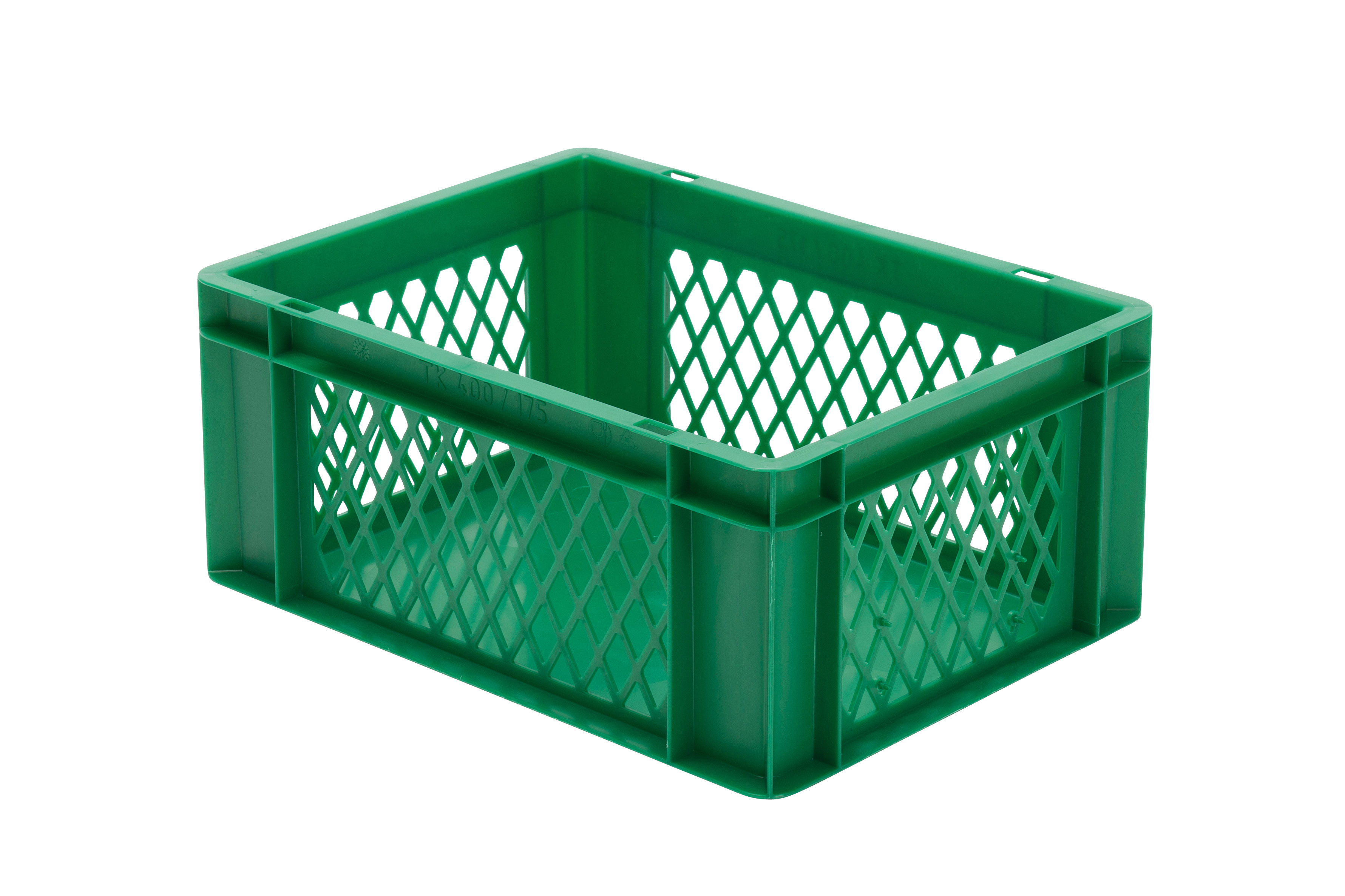 4 Stück Transport-Stapelkasten TK, L400 x B300 mm, Wände durchbrochen