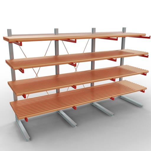 Einseitiges Kragarmregal-Set K6000 (für schwere Belastungen)