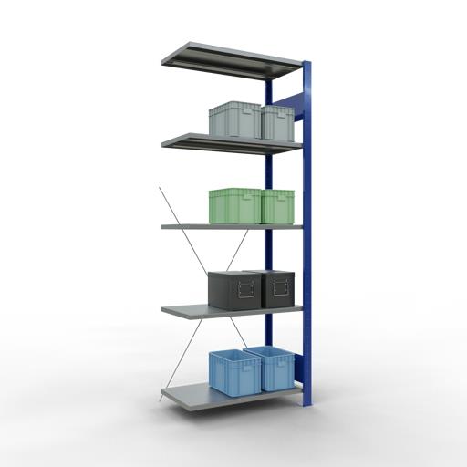 Stecksystem Anbauregal, MULTIplus 150 kg, einseitig nutzbar (Kreuzstreben)