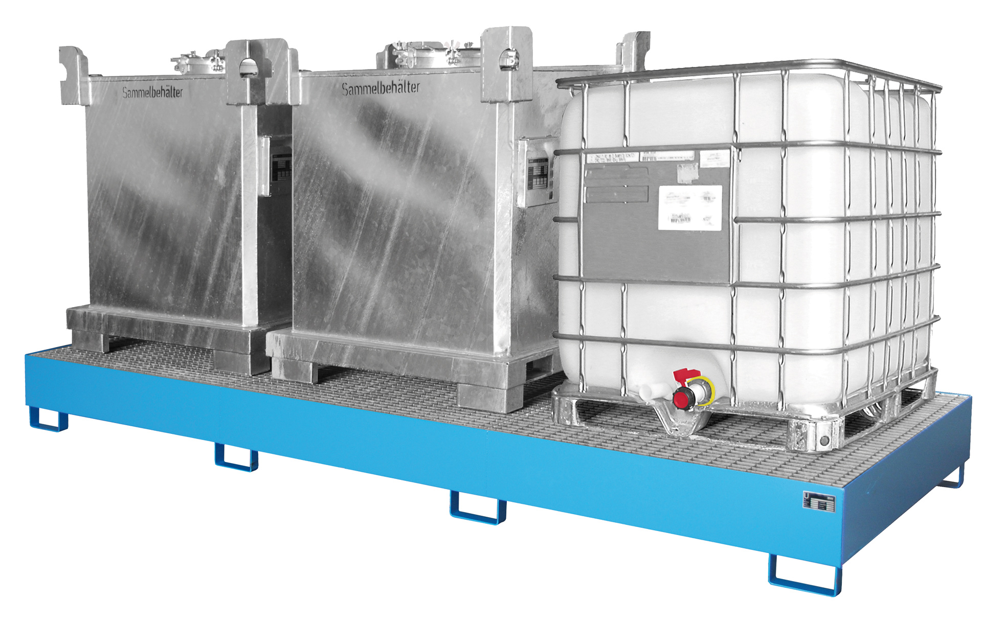 Auffangwanne mit Gitterrost Typ AW-1000 (zur IBC-Lagerung)