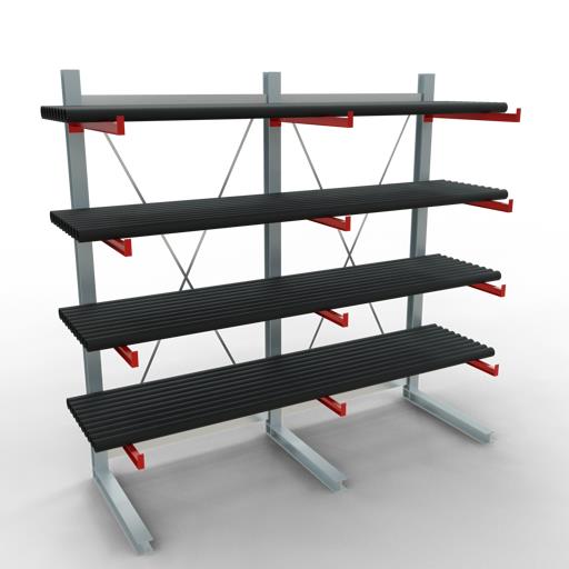 Einseitiges Kragarmregal-Set K6000 (für schwere Belastungen)