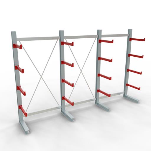 Einseitiges Kragarmregal-Set K3000 (für mittlere Belastungen)