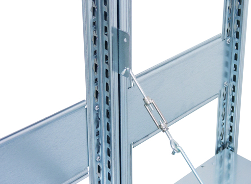 Stecksystem Doppel-Anbauregal, MULTIplus 150 kg, mit Kreuzstreben