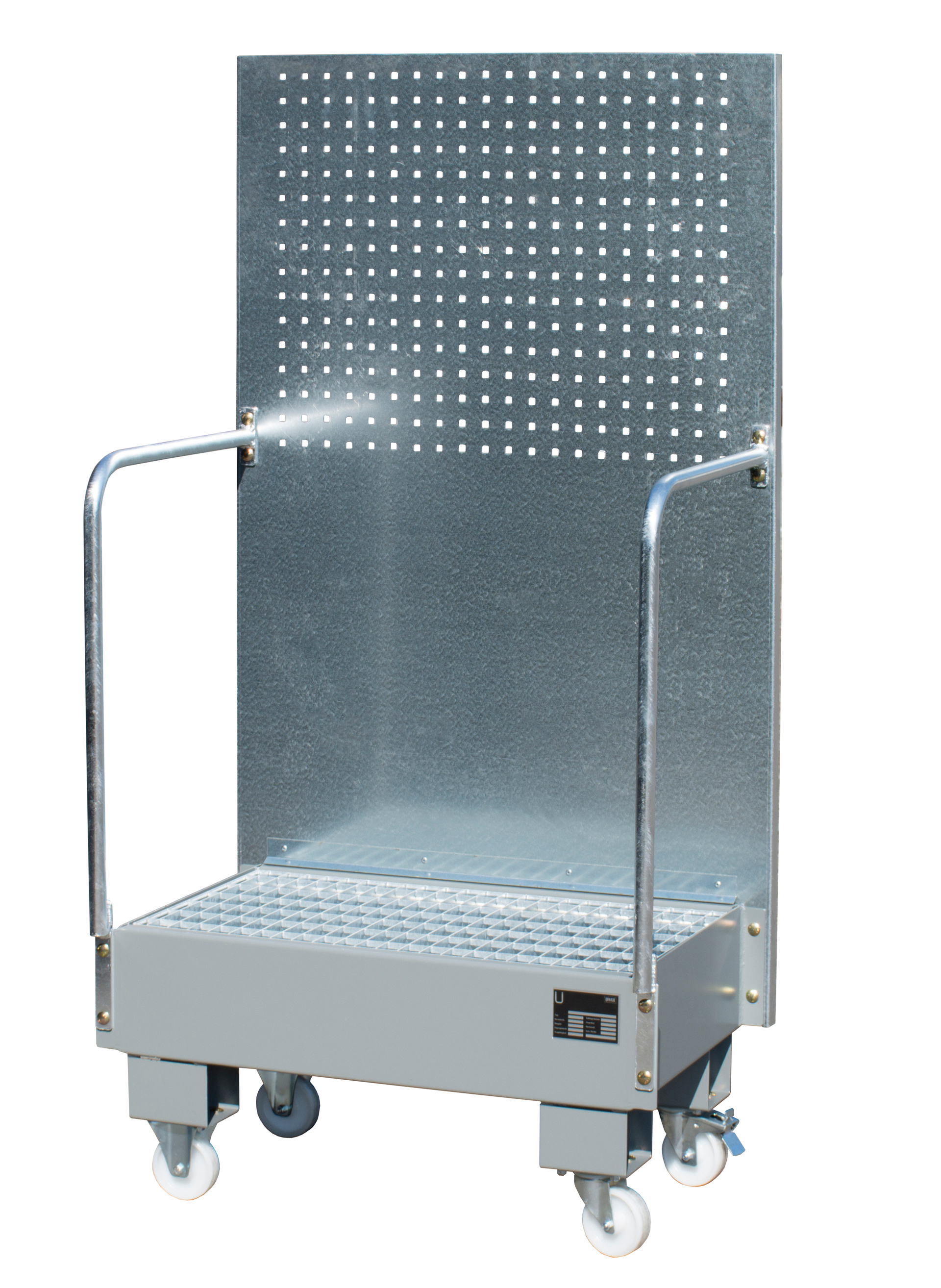 Fahrbare Auffangwanne mit Lochplattenwand Typ LPW 60