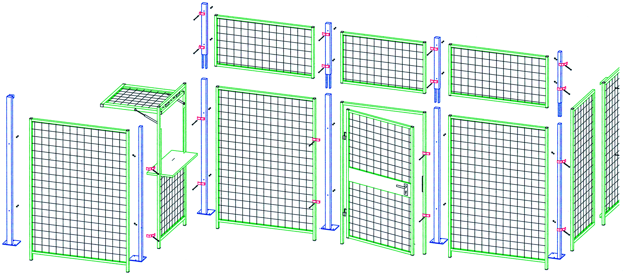 Aufsatz-Wandelement mit Gitterfüllung (System 9200)