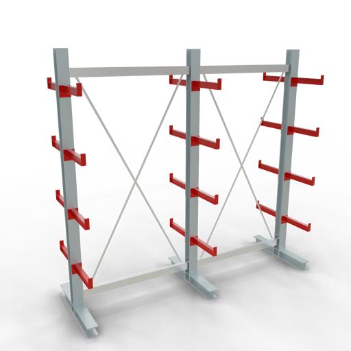 Doppelseitiges Kragarmregal-Set K3000 (für mittlere Belastungen)