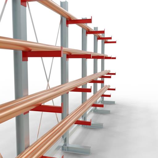 Einseitiges Kragarmregal-Set K3000 (für mittlere Belastungen)