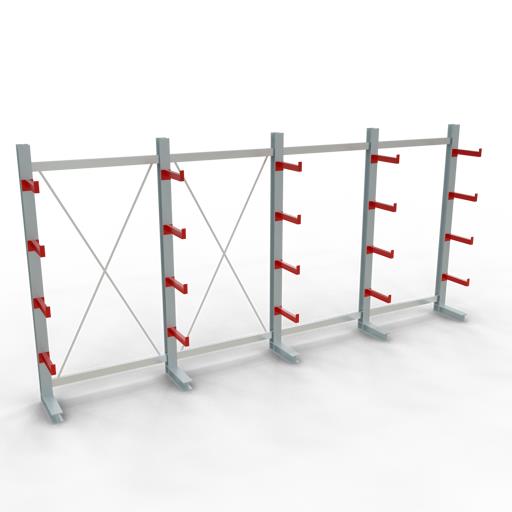 Einseitiges Kragarmregal-Set K3000 (für mittlere Belastungen)