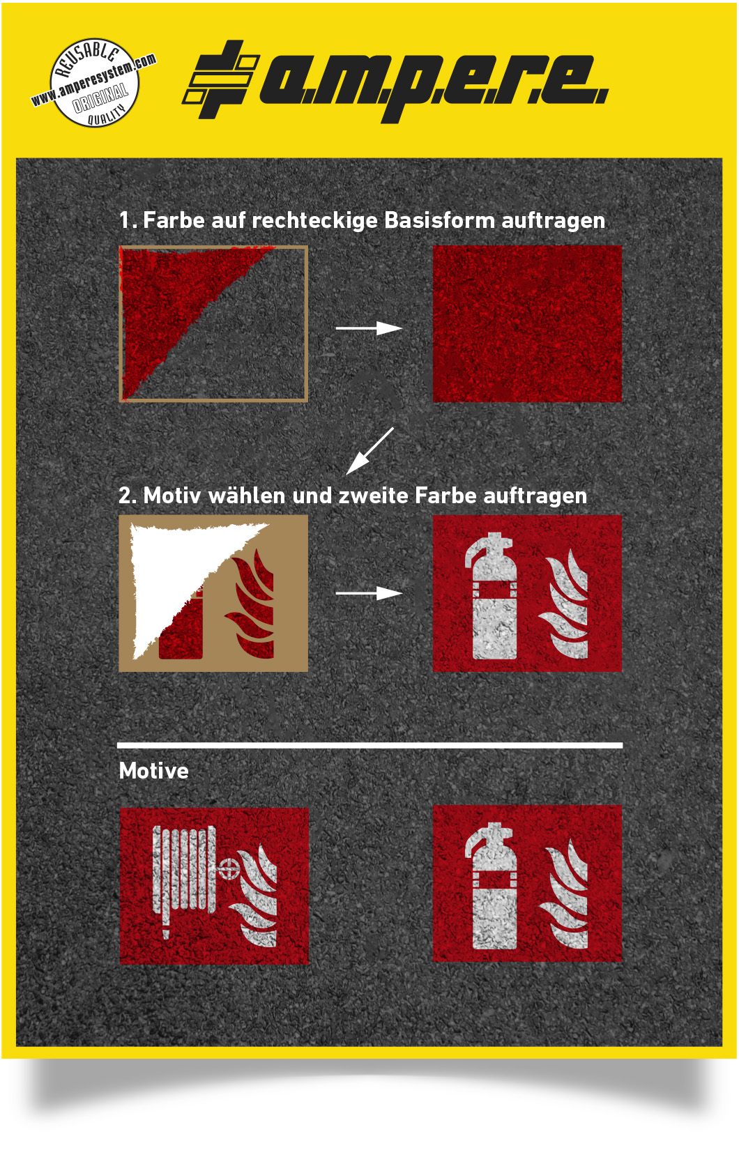 Schablonensätze zur Straßenmarkierung