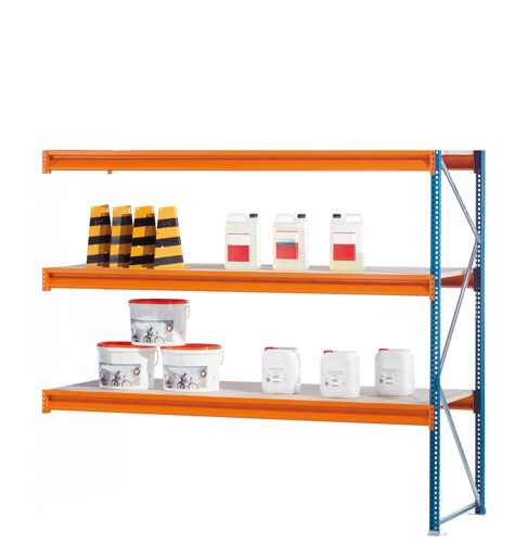 W100 - Weitspannregal mit Spanplatten-Böden - Für schwere Lasten