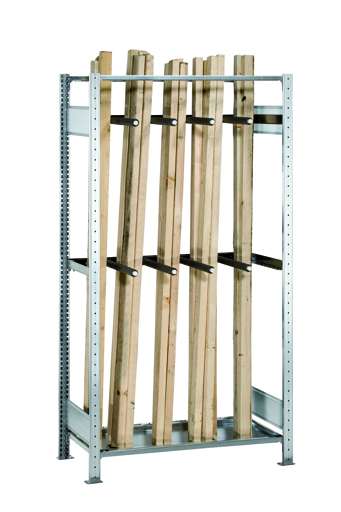 Langgutregal mit 8 Unterteilungsrohren, verzinkt