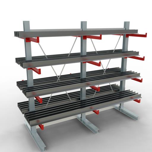 Doppelseitiges Kragarmregal-Set K3000 (für mittlere Belastungen)