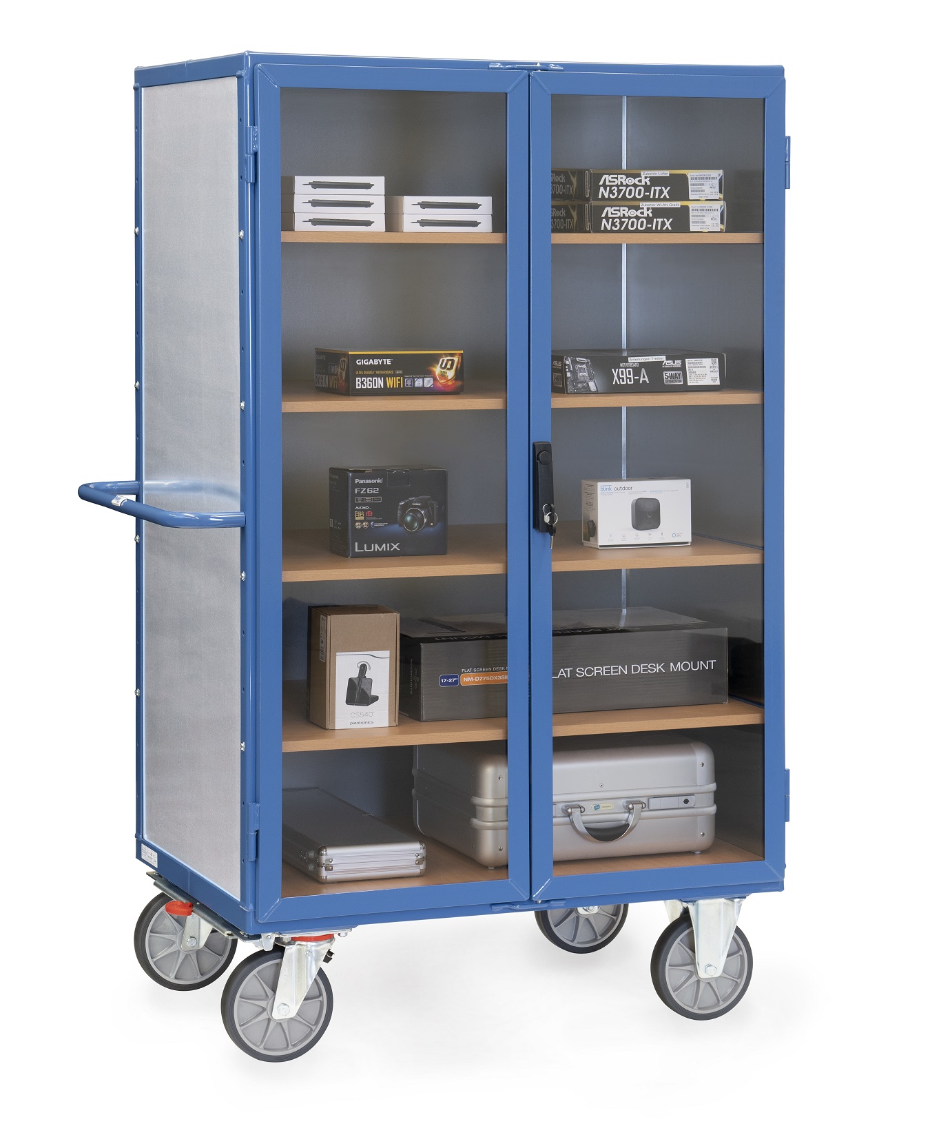 Kastenwagen mit Türen und Treibriegelverschluss