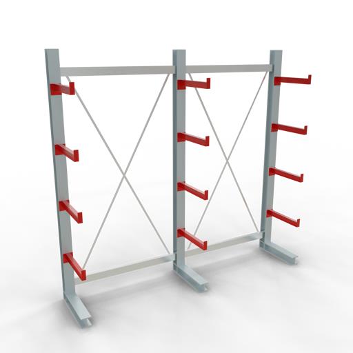 Einseitiges Kragarmregal-Set K3000 (für mittlere Belastungen)