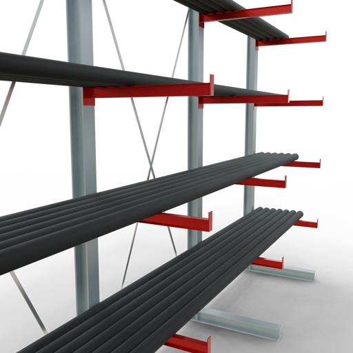 Einseitiges Kragarmregal-Set K6000 (für schwere Belastungen)