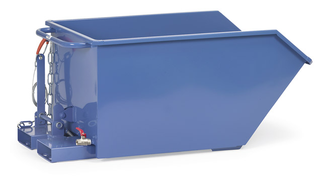 Kippbehälter mit Staplertaschen, 750 kg, brillantblau