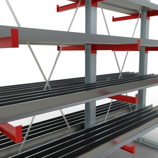 Doppelseitiges Kragarmregal-Set K3000 (für mittlere Belastungen)