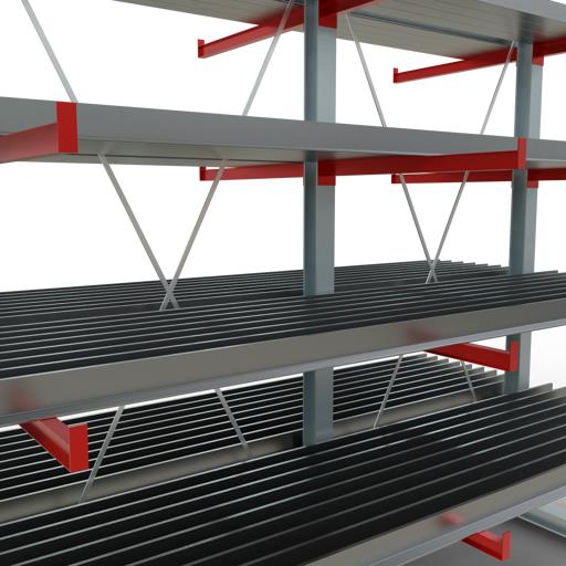 Doppelseitiges Kragarmregal-Set K6000 (für schwere Belastungen)