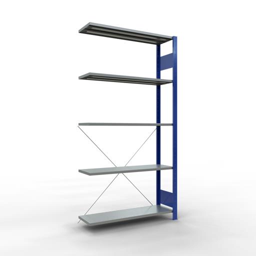 Stecksystem Anbauregal, MULTIplus 85 kg, einseitig nutzbar (Kreuzstreben)