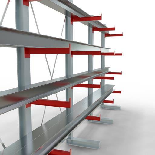 Einseitiges Kragarmregal-Set K3000 (für mittlere Belastungen)