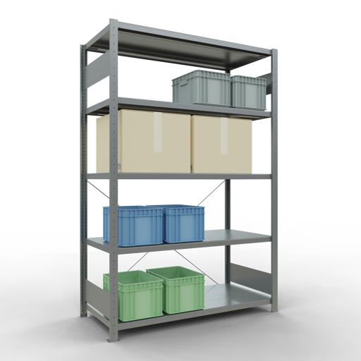 Stecksystem Grundregal, MULTIplus 250 kg, einseitig nutzbar (Kreuzstreben)