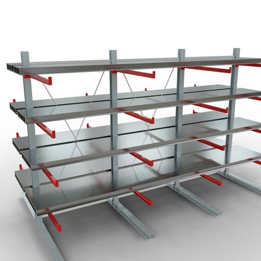 Doppelseitiges Kragarmregal-Set K6000 (für schwere Belastungen)