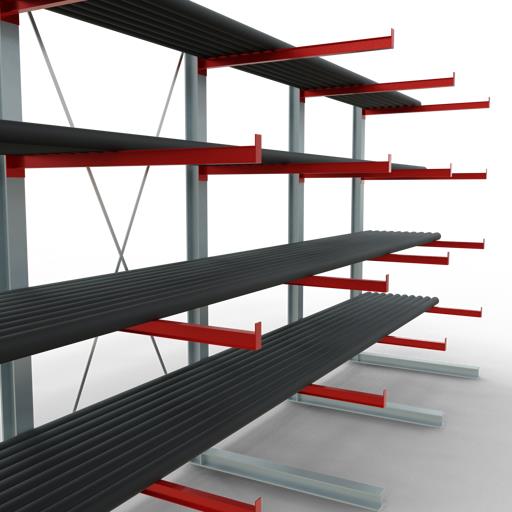 Einseitiges Kragarmregal-Set K6000 (für schwere Belastungen)