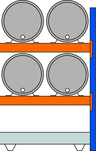 Umweltregal zur Lagerung schwerer Fässer