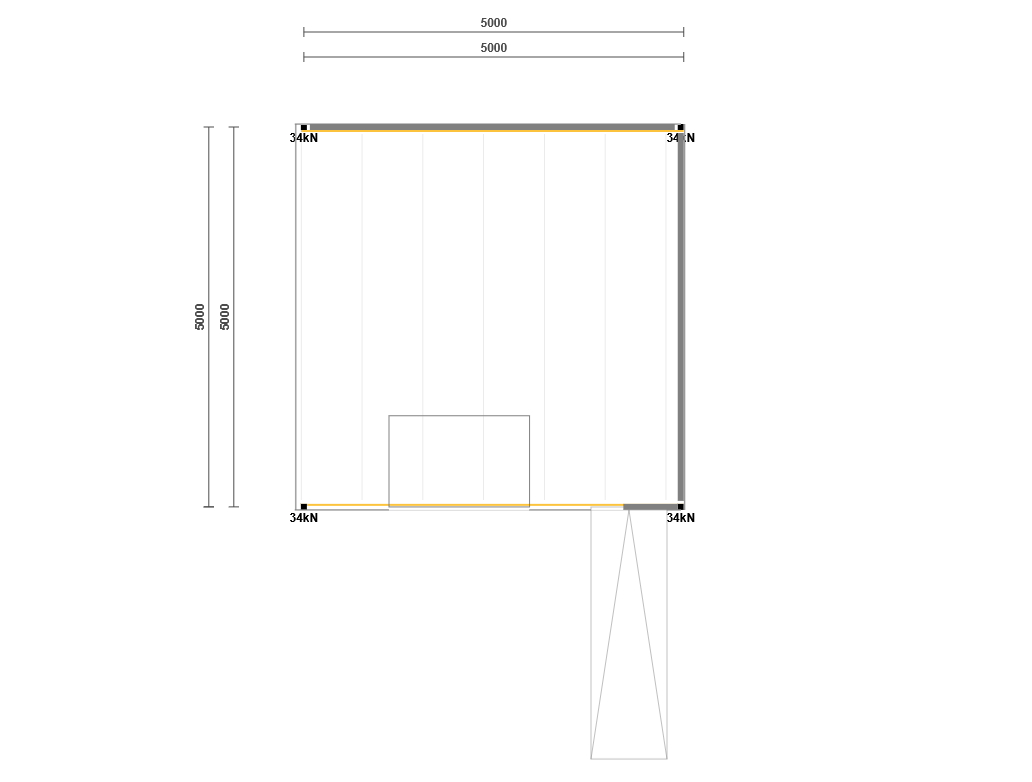Lagerbühne 5x5m, mit Palettenübergabe, Treppe und Geländer