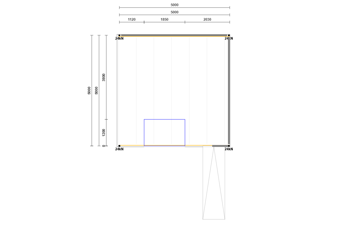 Lagerbühne 5x5m, mit Palettenübergabe, Treppe und Geländer