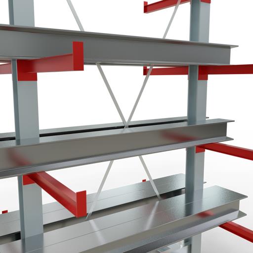 Doppelseitiges Kragarmregal-Set K3000 (für mittlere Belastungen)