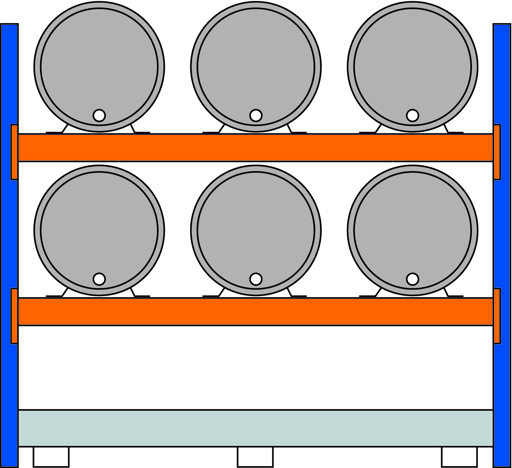 Umweltregal zur Lagerung schwerer Fässer