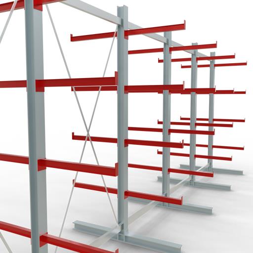 Doppelseitiges Kragarmregal-Set K6000 (für schwere Belastungen)