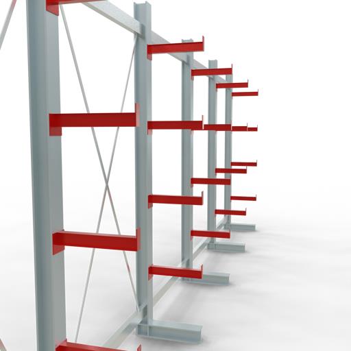 Einseitiges Kragarmregal-Set K3000 (für mittlere Belastungen)