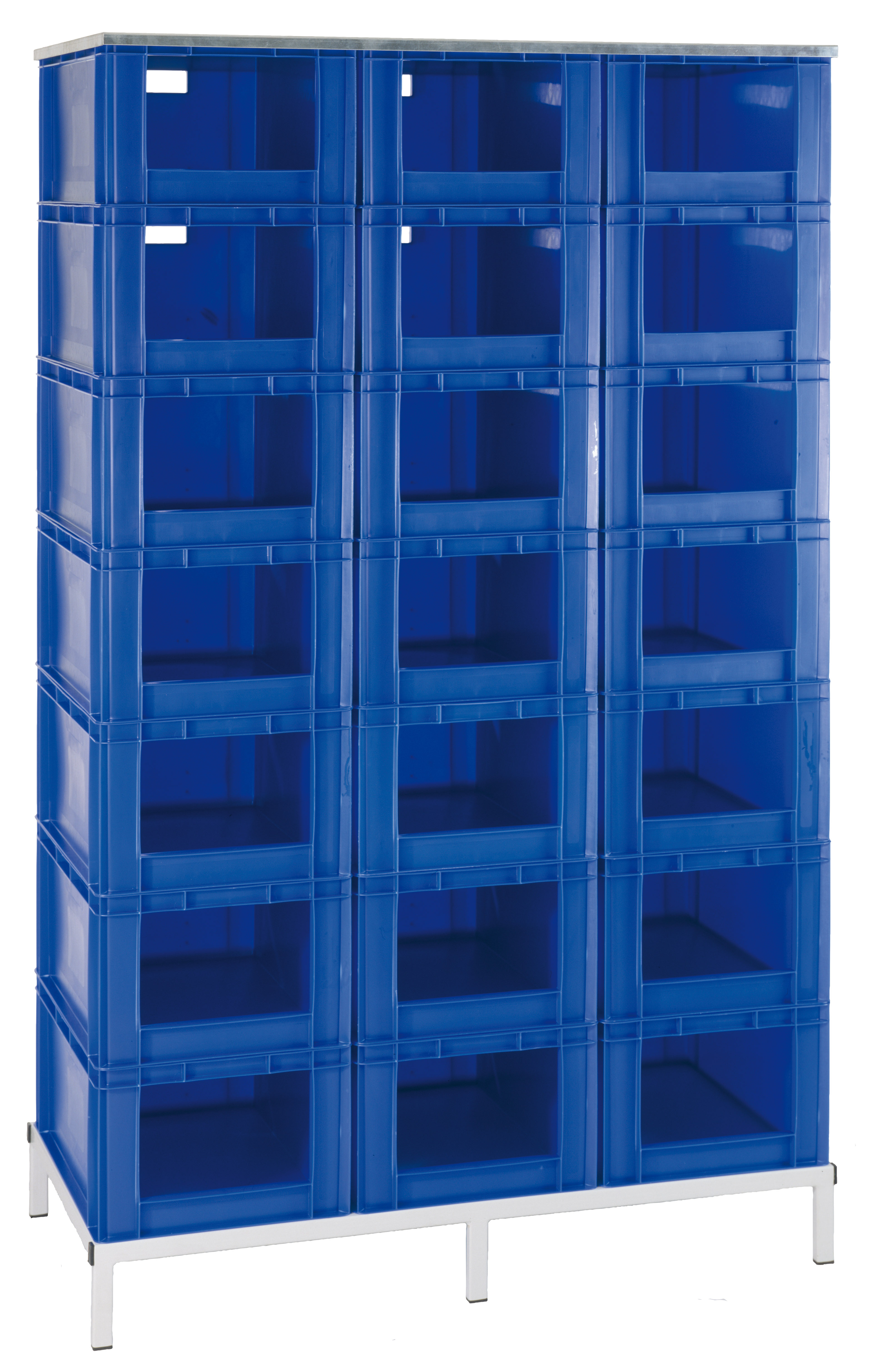 Stationäres VTK-Stapelkasten-Regal (L1215 x B607 mm)