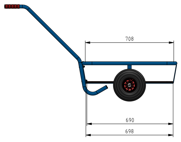 Kleiner Handwagen mit Holzboden, Tragkraft 200 kg