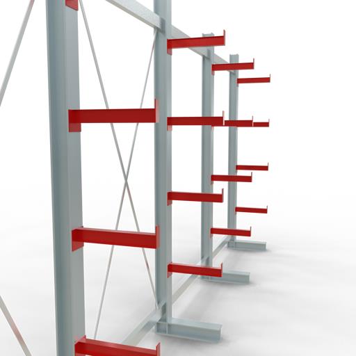 Einseitiges Kragarmregal-Set K3000 (für mittlere Belastungen)