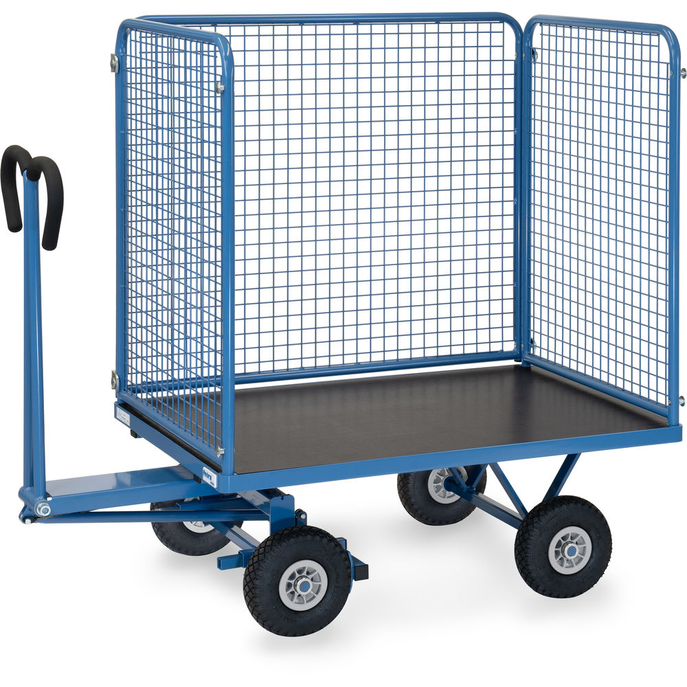 Großer Handpritschenwagen mit hohen Gitterwänden, Tragkraft 450 kg