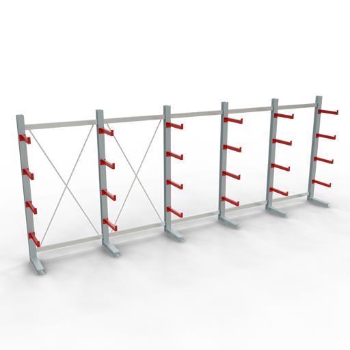 Einseitiges Kragarmregal-Set K3000 (für mittlere Belastungen)