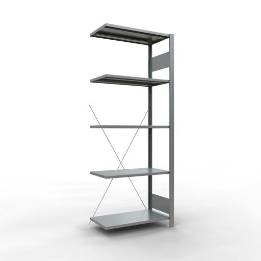 Stecksystem Anbauregal, MULTIplus 150 kg, einseitig nutzbar (Kreuzstreben)