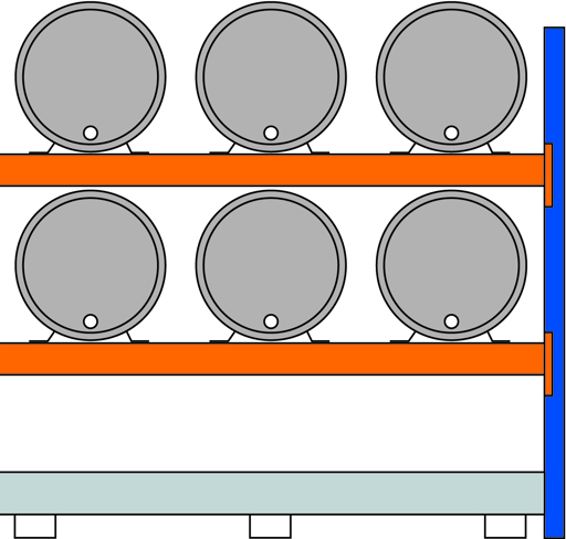 Umweltregal zur Lagerung schwerer Fässer