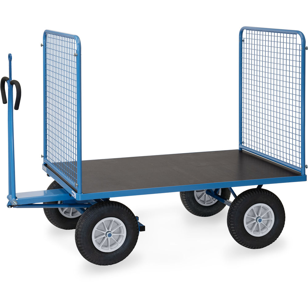Großer Handpritschenwagen mit hohen Gitterwänden, Tragkraft 750 kg | fetra 6445PZ
