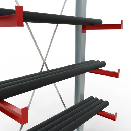 Einseitiges Kragarmregal-Set K3000 (für mittlere Belastungen)