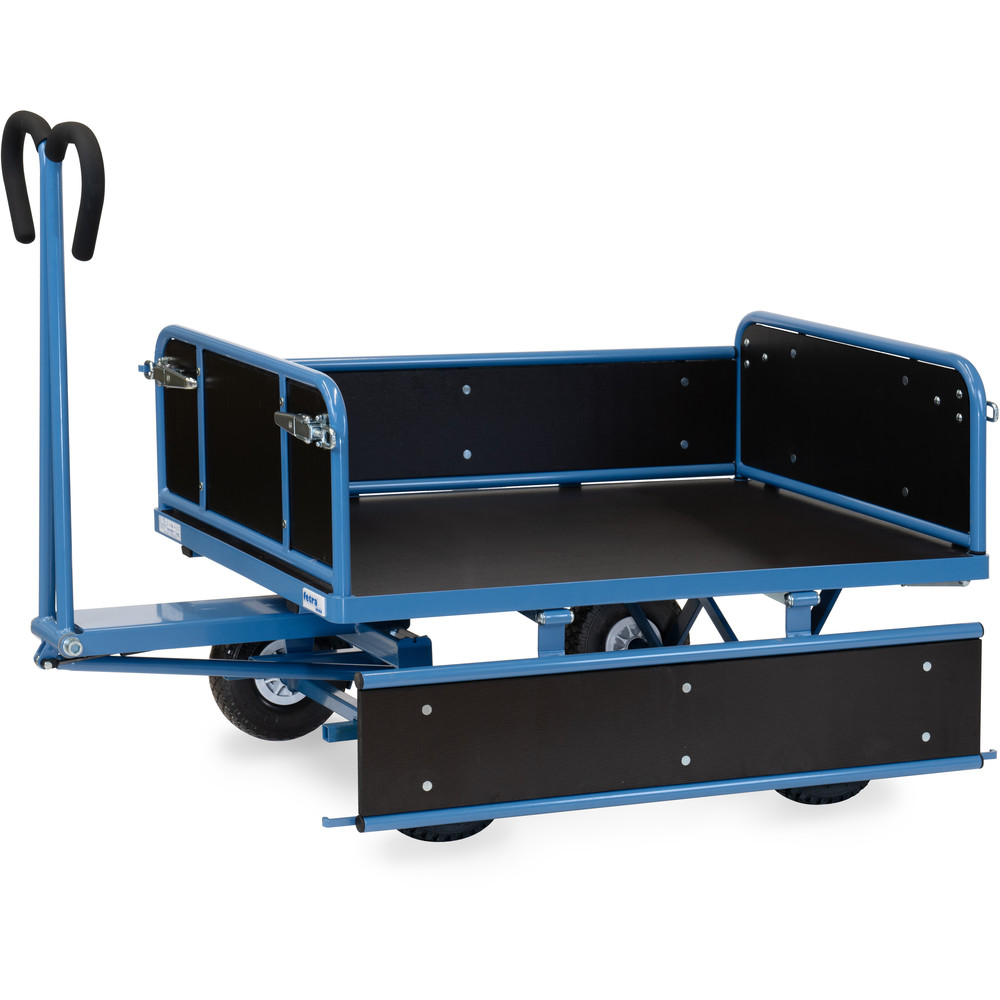 Großer Handpritschenwagen mit Bordwänden, Tragkraft 700 kg | fetra 6453L